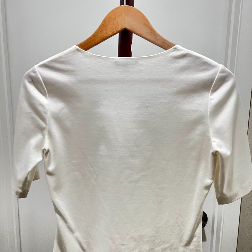 Lafayette 148 - Square Neck Tee Size Small - White - Picture 6 of 6
